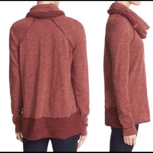 Free People Beach two body rust cocoon cowl neck tunic top XS - Picture 3 of 9